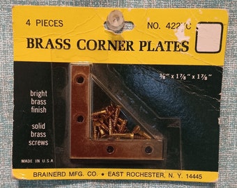 Decorative Brass Corner Brace for Wooden Boxes - Brass Plated Trunk Corners Set of 4 - Crafts