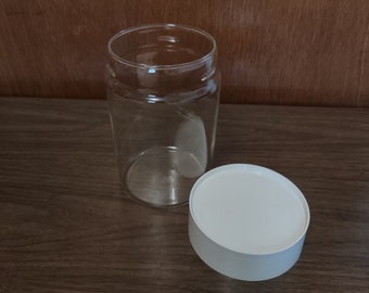 Vintage PYREX Glass Storage Jar with White Lid - Corning USA
