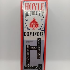 NOS Sealed Hoyle Double Six Dominoes - 28 Wood Pieces No. 8142 - Original Sealed Packaging - Vintage Game