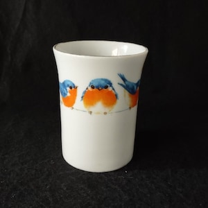 Super Cute Otagiri Japan Birds on A Wire Mug with a Butterfly - Blue Bird Mug -