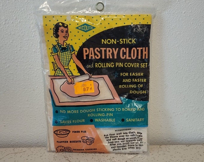 NOS Wecolite Nonstick Pastry Cloth & Rolling Pin Cover Set Baking