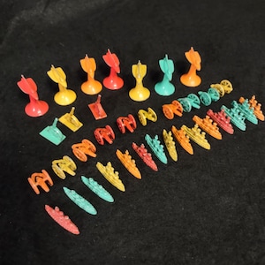Vintage Metal Game Pieces - Conflict - War Miniatures - Jet Rockets, Ships, Cannons - Parker Brothers - Vintage Game
