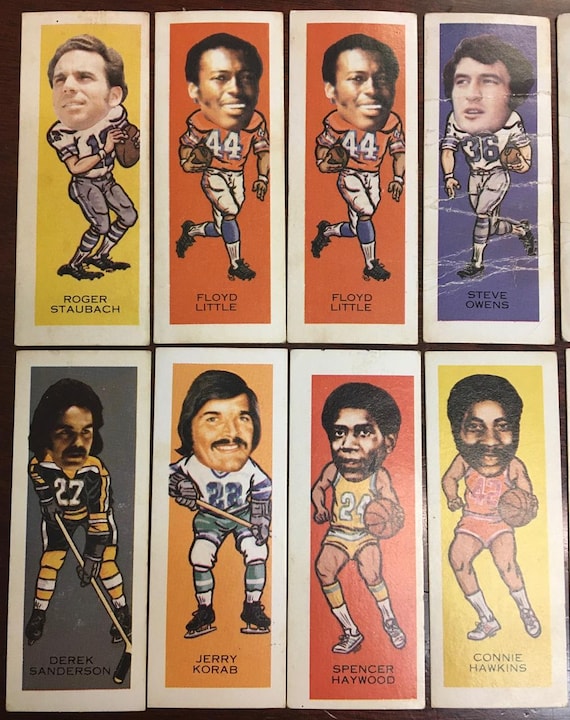 1974 Nabisco Sugar Daddy Pro Faces Trading Cards: Hall of Famers