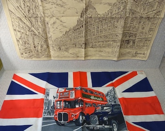 NOS Linen Cotton Blend Tea Towel: London Double Decker Bus, Ireland