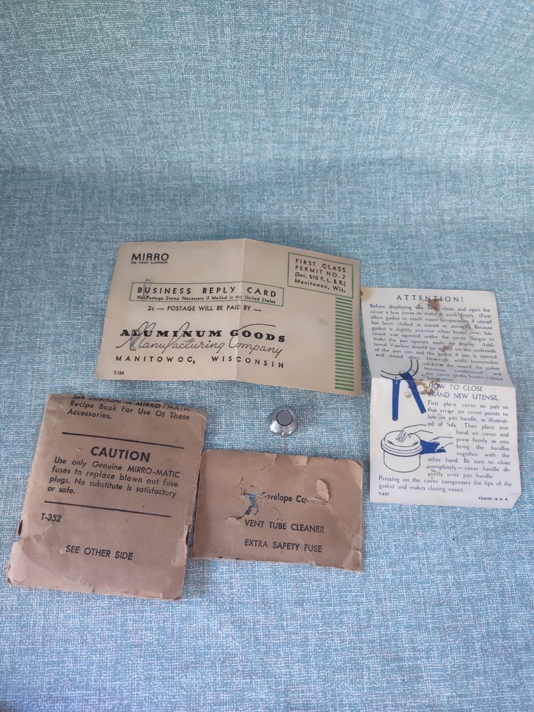 Vintage MIRROMATIC Pressure Cooker Safety Fuse Replacement With Original Packaging/envelope T