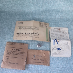 Vintage MIRRO-MATIC Pressure Cooker Safety Fuse Replacement with Original Packaging/Envelope T-352 - Canning