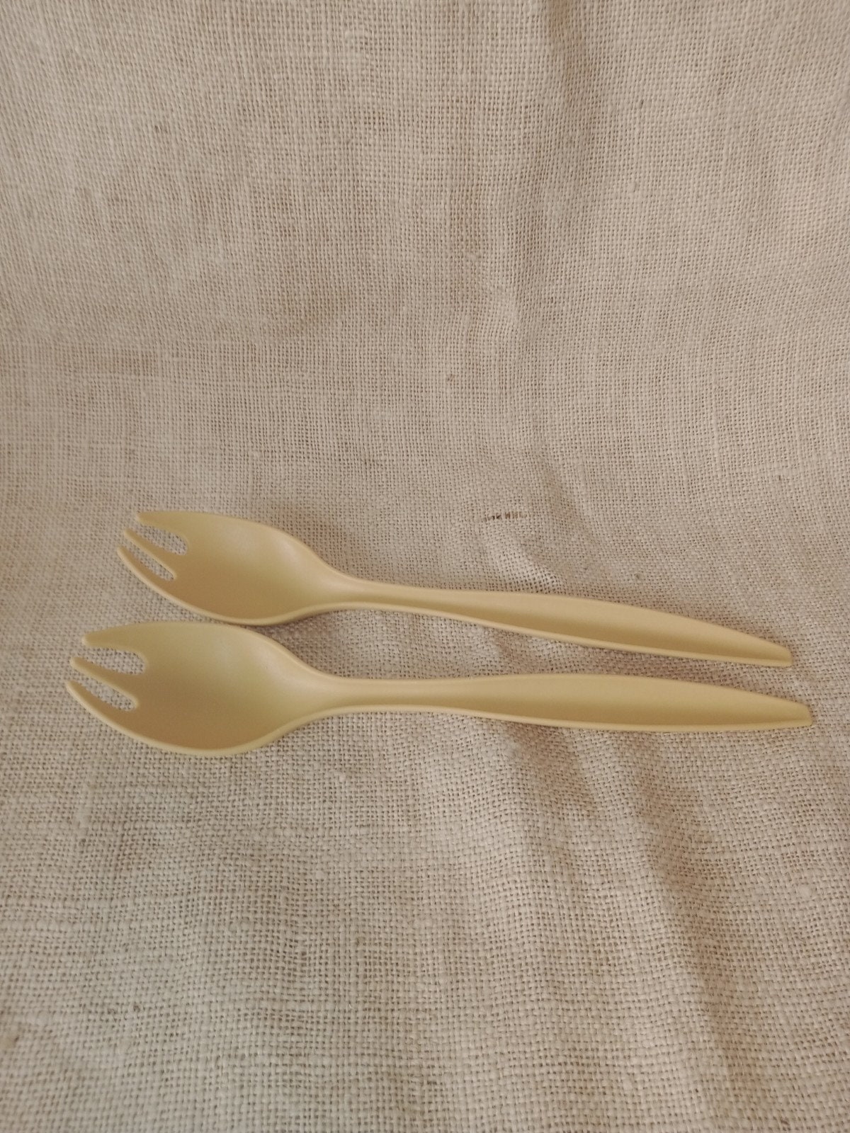 Set of 2 Harvest Gold Tupperware Salad Forks Vintage Etsy UK