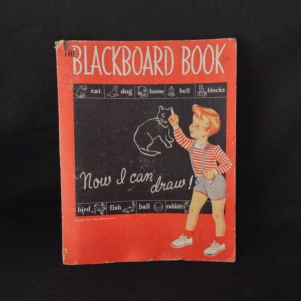 1943 "The Blackboard Book" by John Sherman Bagg - Vintage Display - American Crayon Company - Home Decor - Vintage Chalkboard