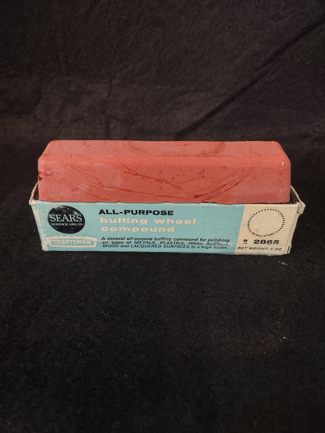 Vintage Craftsman Allpurpose Buffing Wheel Compound for Polishing All Types of Metals, Plastics