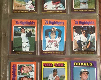 Vintage 1975 Topps Mini Baseball Cards: 132 Card Lot, Hall of Famers