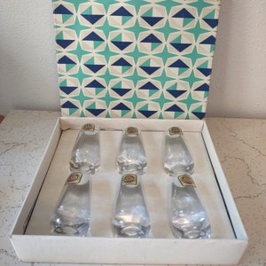 Vintage PARKA Cocktail Glasses in Original Box - Retro Barware - Genuine Lead Crystal Glasses with Original Stickers
