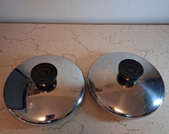 Vintage Revere Replacement Lids - Ware 3 Ring Stainless Steel Lids