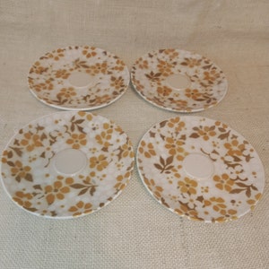Set of 4 Mikasa International Country Fashions “Snow Chintz” Saucers No. C5801 - Japan