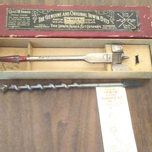 Vintage Irwin Lockhead Wood Auger Bit Set – No. 1 in Original Box