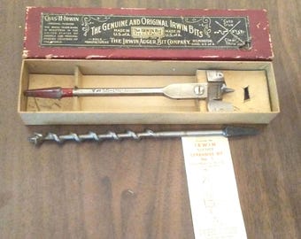 Vintage Irwin Lockhead Wood Auger Bit Set – No. 1 in Original Box