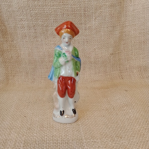 Porcelain Figurine Made in Occupied Japan - Colonial Style - Collectible Knick Knack - Vintage 1940s Figurine