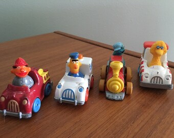 Vintage Sesame Street Die-Cast Car Set: 1981/83 Ernie, Cookie Monster, Big Bird