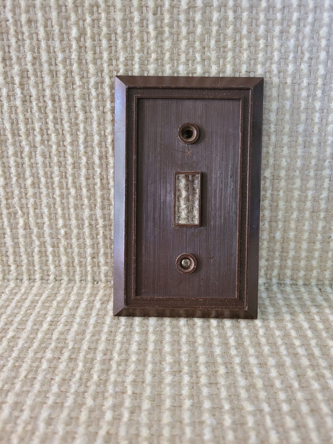 Brown Single Light Switch Cover 1940s Switch Plate Cover Brown Plastic