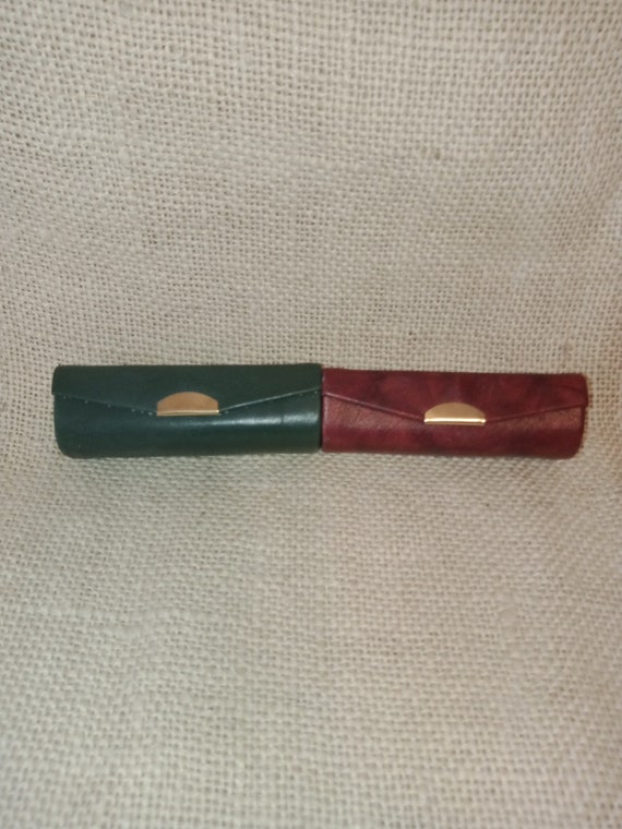 Green or Maroon Buxton Genuine Leather Lipstick Ca