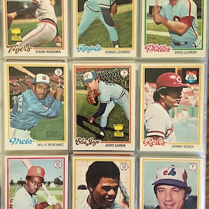 Vintage 1978 O-Pee-Chee baseball cards.  Good - very good condition.  Printed in English and French - Eddie Murray rookie card.