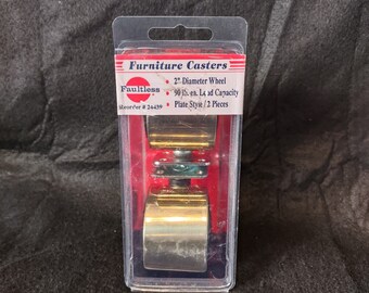 NOS Fault Brand 2" Furniture Casters - Copper & Black (Pair)