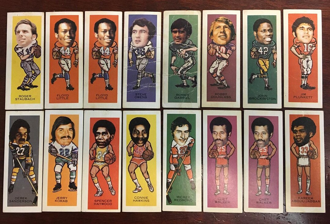 1974 Nabisco Sugar Daddy Pro Faces Trading Cards: Hall of Famers