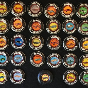 Vintage 1968-1970 Mattel Redline Era Hot Wheels buttons.  Original owner.  Poor-good condition.  Choose your selection(s).