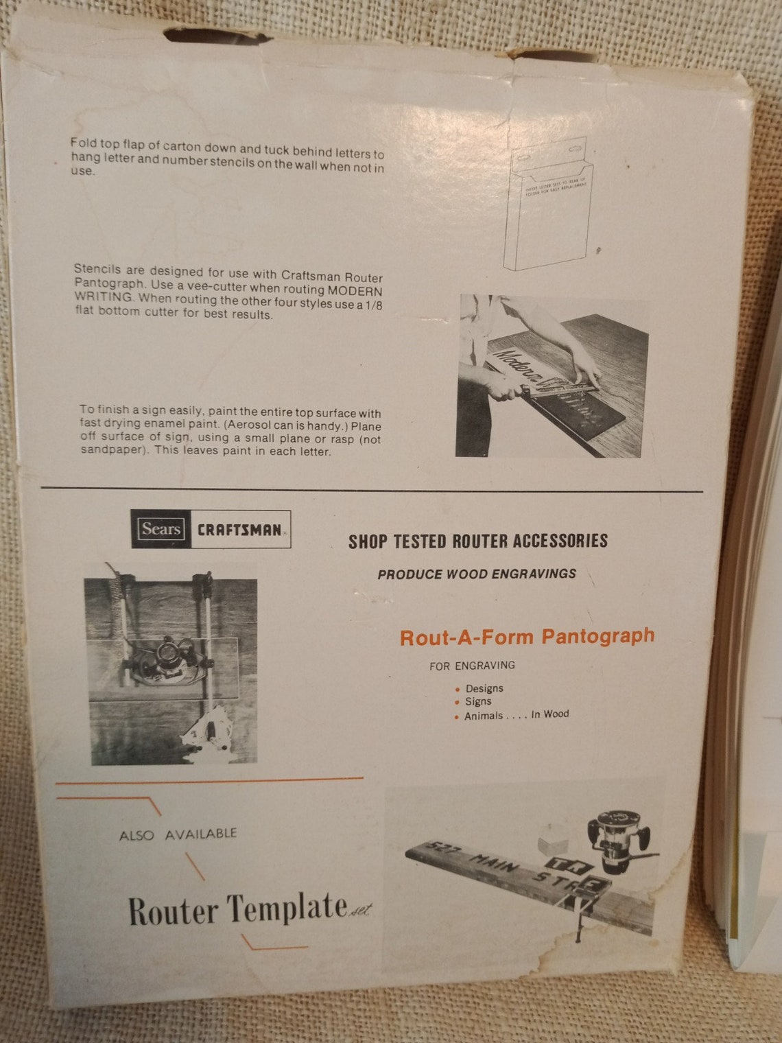 Sears Craftsman Router Stencil Set Model 9 2518 Woodworking Etsy