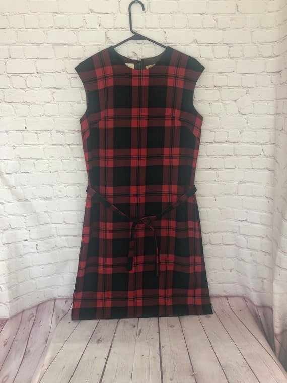 Vintage Nat Gordon wool plaid dress, 40’s or 50’s