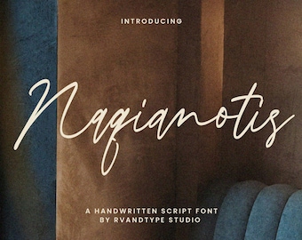 Naqianotis Handwritten Script Font | Elegant Wedding Invitations, Logo Design, Branding