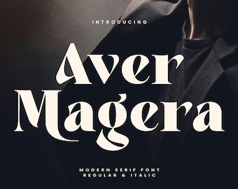 Fuente Aver Magera Serif: Tipografía elegante para logotipos y bodas (descarga digital)