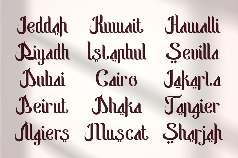 Hamalli Hakia Qafila – Arabic Inspired Serif Font for Islamic, Ramadan & Luxury ...