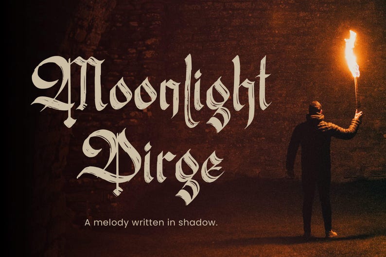 Hasfegia Gothic Font, Textured Blackletter Style, Medieval Calligraphy ...