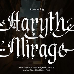 Haryth Mirage Arabic Blackletter Font – Logos, Posters, Gaming Typeface