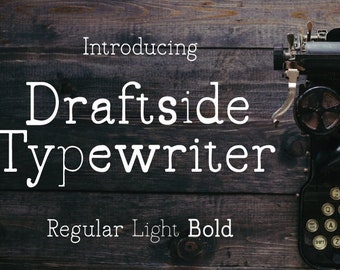 Draftside Typewriter Font | Retro Serif, Old Newspaper Typeface, Storytelling Branding Font
