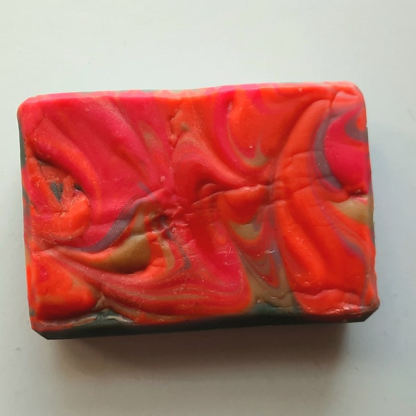 Hippy Sandalwood and Patchouli Soap,  70s Retro, Earthy Spicy Scent,  Psychedelic Colors, Unisex Scent