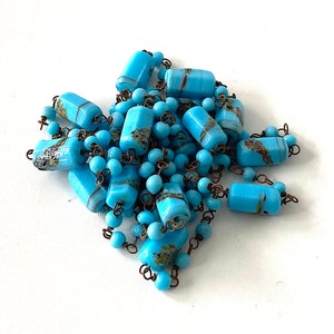Art Deco Blue Venetian Glass Beads Necklace image 4