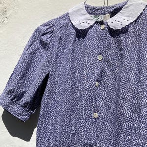 Vintage Laura Ashley Made in Wales Ditzy Print Summer Dress with Embroidered Collar