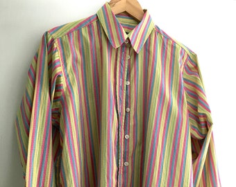 Vintage Liberty Shirt in Multicoloured Striped Cotton