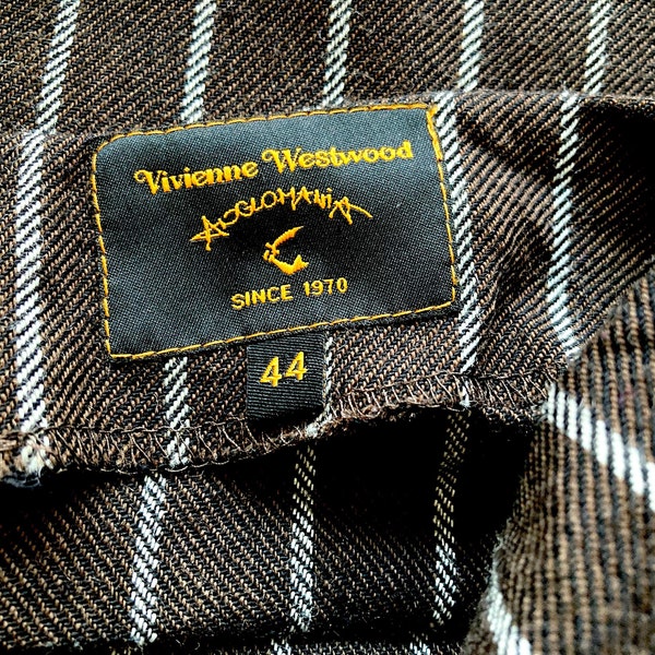 Vintage Vivienne Westwood Anglomania Brown Pinstripe Hobble Skirt