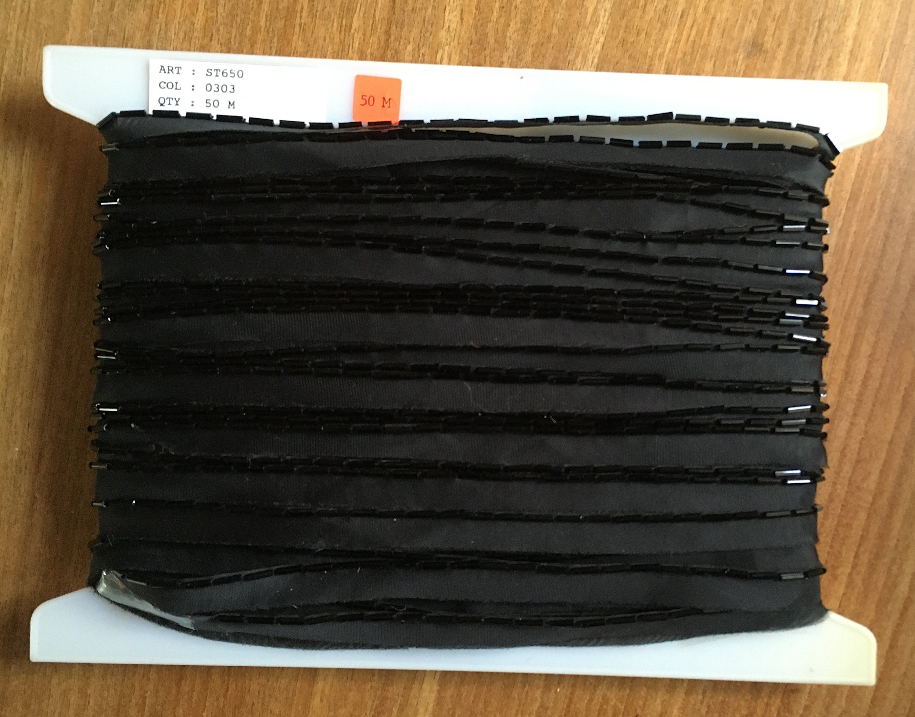 Vintage Black Bugle Bead Ribbon Trim Etsy UK