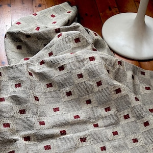 Vintage Woven Furnishing Upholstery Fabric Geometric Design
