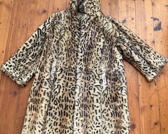 Vintage Leopard Print Fur Coat