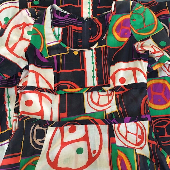 1960s Printed Cotton Maxi Dress