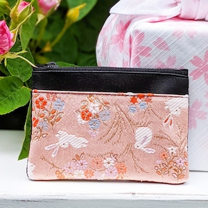 Portacarte di Kyoto, rosa terra di Siena, bianco lepre