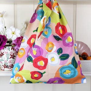 Sac bio à anse Kyoto Kyoto - Camélia arc-en-ciel