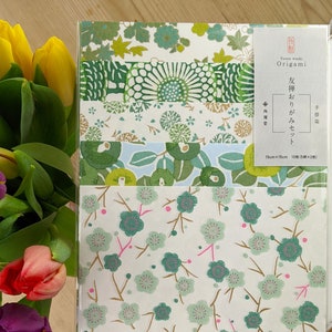 Grande carta origami Kyoto Yuzen in verde