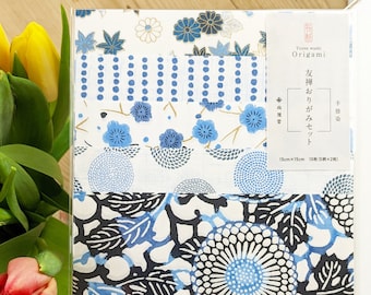Large Kyoto Yuzen Origami Paper in Blue