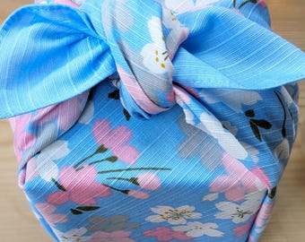 Furoshiki-katoen van 50 cm lentelucht kersenbloesem katoen | Blauw