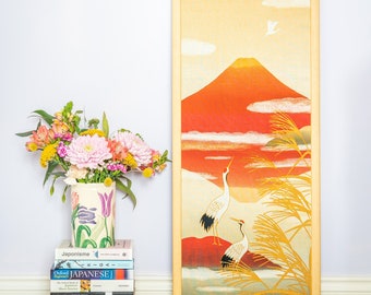 Cranes and Fuji Tenugui Wall-hanging